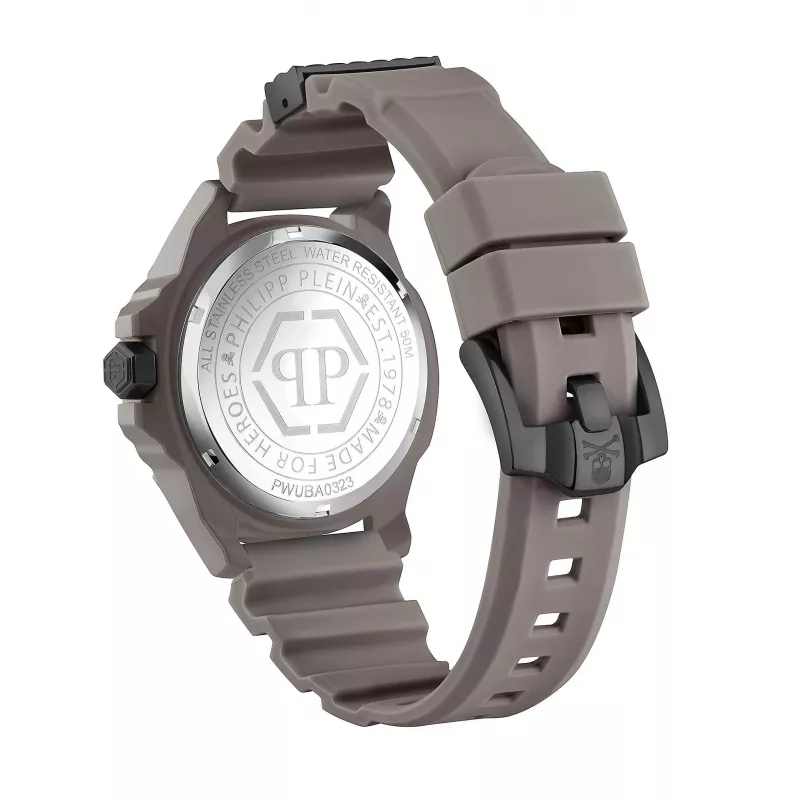 Philipp Plein The Skeleton vyriškas laikrodis PWUBA0323 44mm juodas IP nerūdijantis plienas silikonas