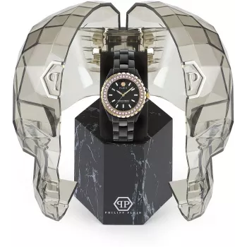 Philipp Plein The Skull moteriškas laikrodis 38mm nerūdijantis plienas juodas silikonas PWPPA0324