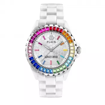 Philipp Plein Moteriškas PWPPA0124 The Skeleton Kvarcinis Laikrodis 38mm Rožinio Aukso PVD Nerūdijančio Plieno Korpusas Juodas Silikoninis Dirželis