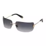 Philipp Plein Moteriški Akiniai nuo Saulės SPP027S950300 - Oversized Square Shield, Juodas Acetato Rėmelis, Pilki Gradientiniai Stiklai, UV400 Apsauga