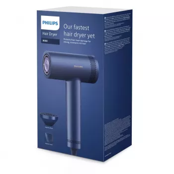 Philips 8000 Series BHD839/10 plaukų džiovintuvas 1400 W vidurnakčio mėlyna su SenseIQ, ThermoShield, Ionic Care, Cool Shot, formavimo antgaliu ir difuzoriumi