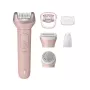 Philips Epilator Series 9000 BRE718/00 belaidis šlapias ir sausas epiliatorius su 32 pincetais, keraminiais diskais, Opti-Light, 2 greičiais, ličio jonų baterija, 40 min veikimo laiku, komplekte Optimal Contact gaubtas, Delicate Area gaubtas, šveitimo pir