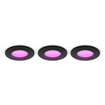 Philips Hue White & Color Ambiance Slim Recessed Light S x3 - Black
