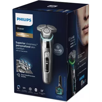 Philips S9975/55 SkinIQ Electric Shaver – 360-D Flexing Heads, 60 Min Runtime, Chrome