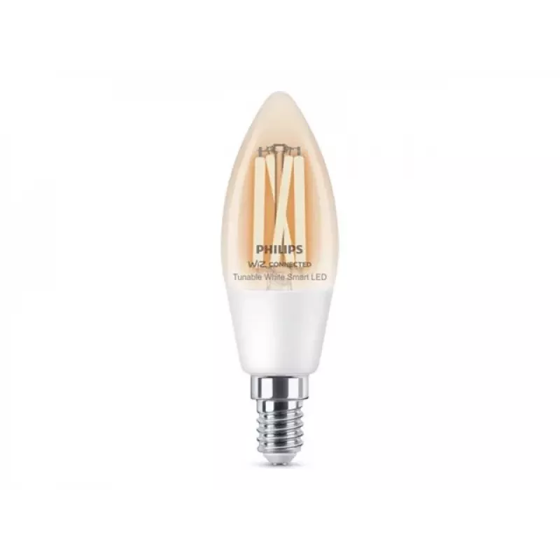 Philips Smart WFB 40W C35 E14 927-65 CL 1PF/6 Smart LED lemputė – 4.9W 470lm keičiama balta, E14, Wi-Fi Bluetooth, reguliuojamas ryškumas
