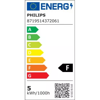 Philips Smart WFB 40W C35 E14 927-65 CL 1PF/6 Smart LED lemputė – 4.9W 470lm keičiama balta, E14, Wi-Fi Bluetooth, reguliuojamas ryškumas