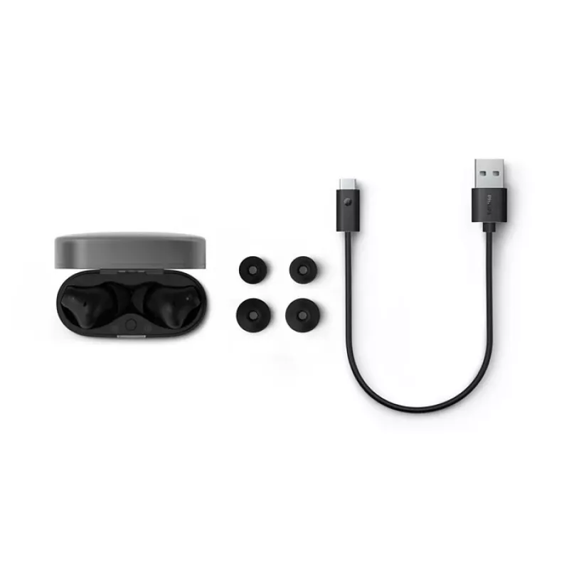 PHILIPS belaidės ausinės TAT2000BK/00 True Wireless In-Ear Bluetooth 5.0 su įkrovimo dėklu, IPX4 atsparios purslams ir prakaitui, su mikrofonu, juodos