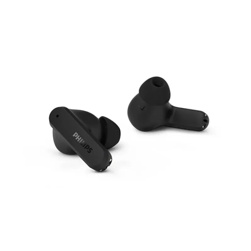 PHILIPS belaidės ausinės TAT2000BK/00 True Wireless In-Ear Bluetooth 5.0 su įkrovimo dėklu, IPX4 atsparios purslams ir prakaitui, su mikrofonu, juodos