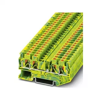 Phoenix 3211780 PT 4-TWIN-PE apsauginio laidininko gnybtų blokas, Push-in, 4 mm², žaliai-geltonas