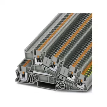 Phoenix 3213949 PTI 2,5-PE/L/L daugiapakopis instaliacinis gnybtų blokas, Push-in, 3 lygiai, 6 jungtys, 2,5 mm², 400 V, 24 A, pilkas