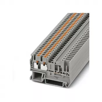 Phoenix Contact PT 2,5-TWIN/1P prakišamoji jungiamoji gnybtų juosta, pilka, 24A, 500V, DIN bėgeliui, 26-12 AWG, 3 jungtys