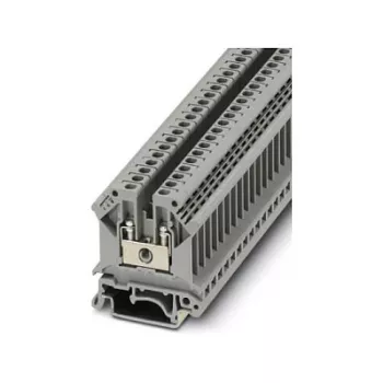 Phoenix Contact UK 5 praėjimo gnybtų blokas, varžtinis sujungimas, 4 mm², 800 V, 32 A, pilkas, montavimui ant DIN bėgio, 2 jungtys, 1 potencialas, PA izoliacija, UL 94 V0