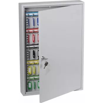 Raktų spinta Phoenix Safe KC0603K (pilka) – 100 kabliukų, montuojama ant sienos, 550 x 380 x 80 mm