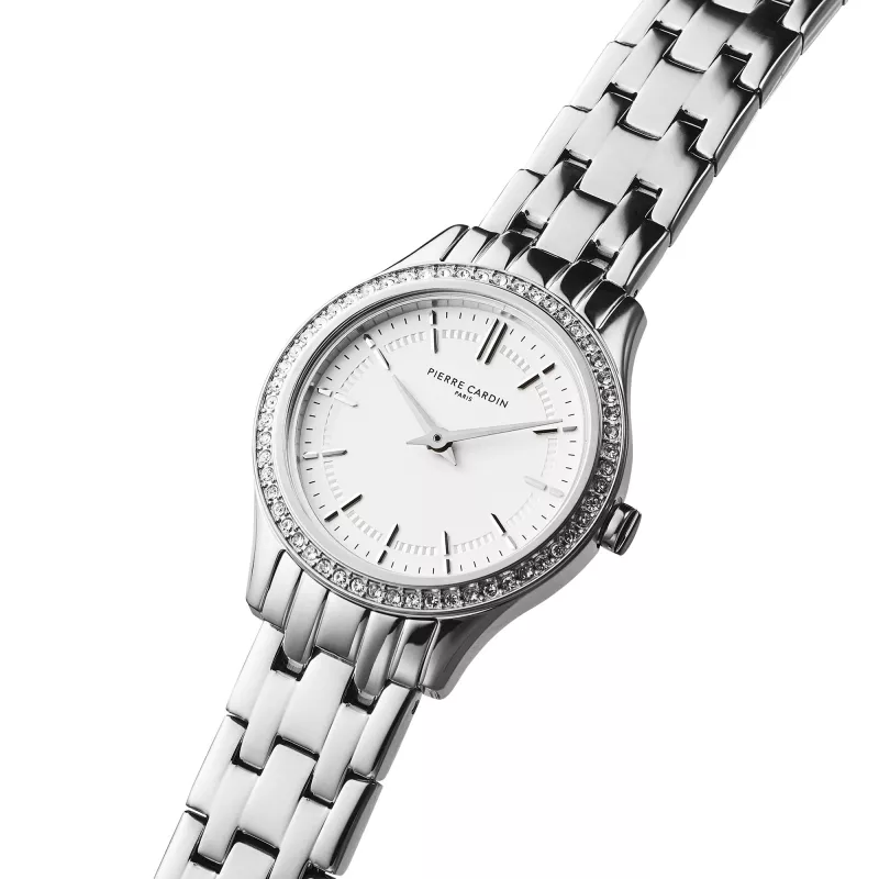 Pierre Cardin CF.0601.SJ moteriškas kvarcinis laikrodis – 30 mm nerūdijančio plieno, sidabrinis ciferblatas
