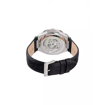 Pierre Cardin Vyriškas Kvarcinis Analoginis Laikrodis CF.1002.LB.2 42mm Nerūdijantis Plienas Juodas Ciferblatas Odinis Dirželis