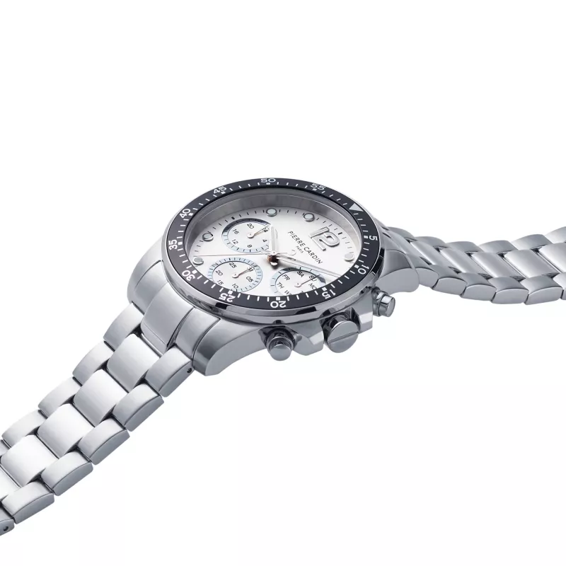 Pierre Cardin vyriškas laikrodis CNI.0012 40mm nerūdijančio plieno korpusas juodas odinis dirželis