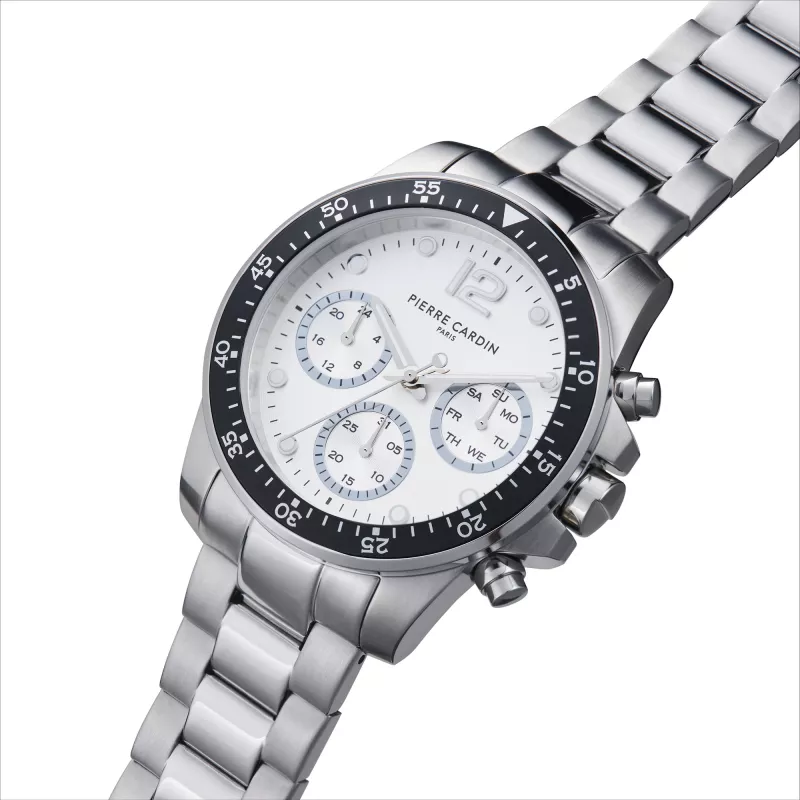 Pierre Cardin vyriškas laikrodis CNI.0012 40mm nerūdijančio plieno korpusas juodas odinis dirželis