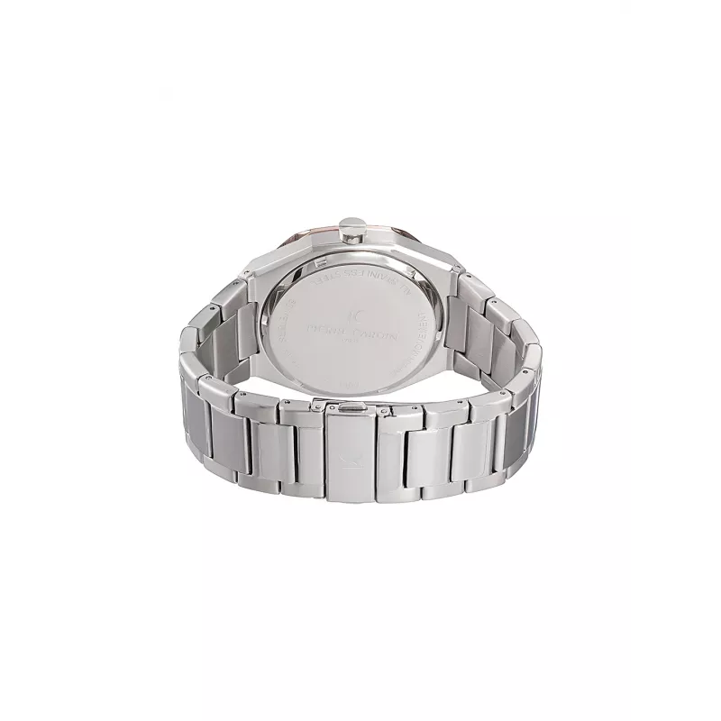 Pierre Cardin vyriškas laikrodis CF.1000.MU 42mm kvarcinis analoginis nerūdijančio plieno juodas ciferblatas odinis dirželis