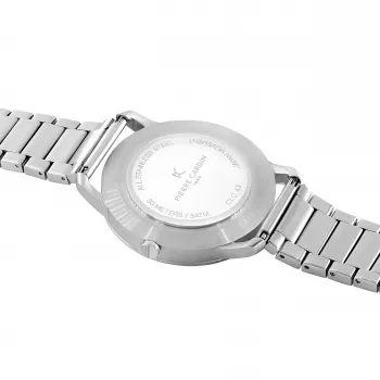 Pierre Cardin vyriškas laikrodis CLC.6001 43mm nerūdijančio plieno kvarcinis analoginis juodas ciferblatas odinis dirželis