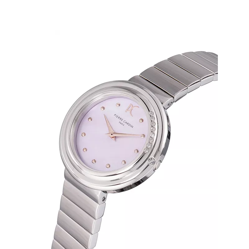 Pierre Cardin moteriškas laikrodis CF.1010.MS.2 – kvarcinis analoginis laikrodis 32 mm, sidabrinis, nerūdijančio plieno tinklelis