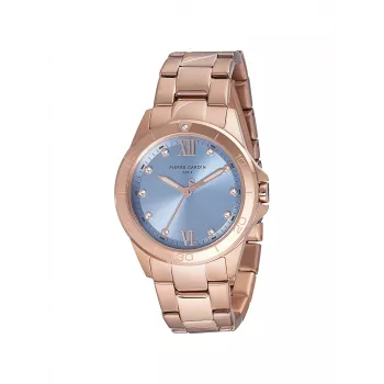 Pierre Cardin moteriškas kvarcinis analoginis laikrodis CF.1009.MR.2 34mm rožinio aukso nerūdijančio plieno tinklinė apyrankė