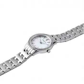 Pierre Cardin Moteriškas Kvarcinis Laikrodis CF.0611.SJ Sidabrinis Nerūdijančio Plieno Tinklelis 30mm