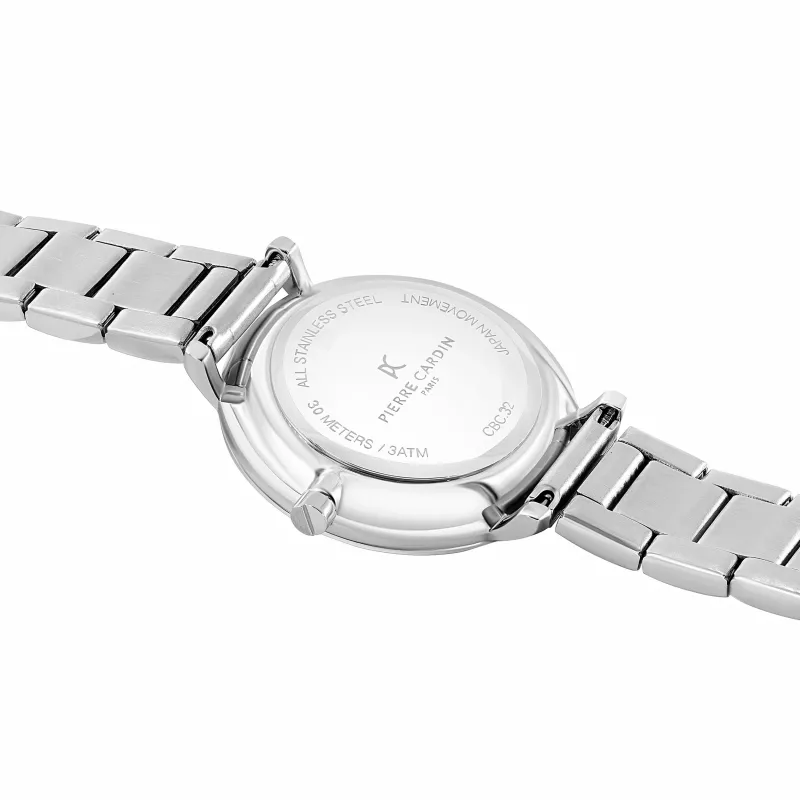 Pierre Cardin Moteriškas Laikrodis CBC.5006 32mm Nerūdijančio Plieno Kvarcinis Analoginis Baltas Ciferblatas Juoda Oda