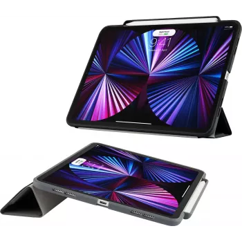 Pipetto Origami No3 Pencil Case, skirtas iPad Pro 11 (1st/2nd/3rd/4th Gen), juodos spalvos
