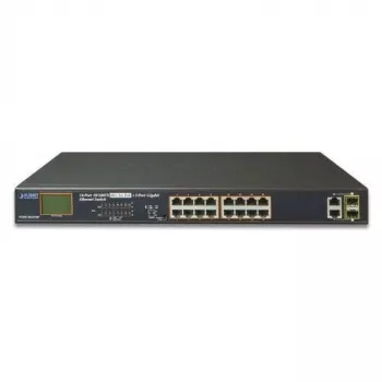 PLANET FGSW-1822VHP 18 prievadų valdomas PoE+ switčius su 16x Fast Ethernet ir 2x Gigabit Combo uplinkais
