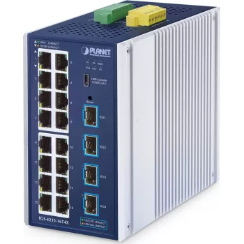 PLANET IGS-4215-16T4X Pramoninis L2/L4 valdomas jungiklis – 16 prievadų 10/100/1000 + 4 SFP