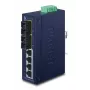 PLANET ISW-621TS15 Pramoninis nevaldomas L2 Fast Ethernet jungiklis su 4x 10/100 + 2x 100Base-FX SC daugiamodžiu, DIN bėgelio/sieninis montavimas, -40 iki 75°C