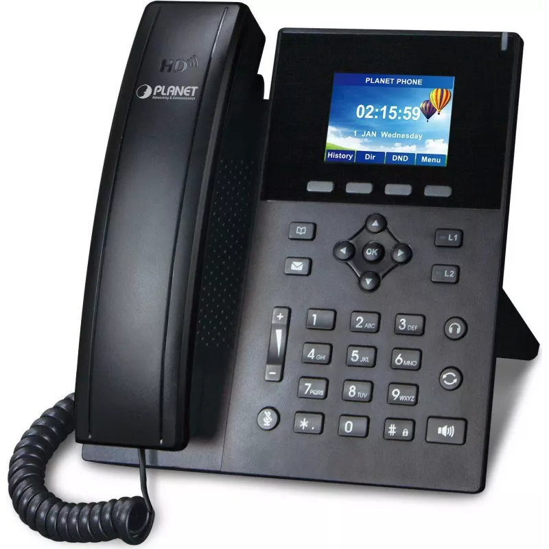 PLANET VIP-1260PT IP telefonas su 3MP kamera, 6 linijų LCD, juodos spalvos