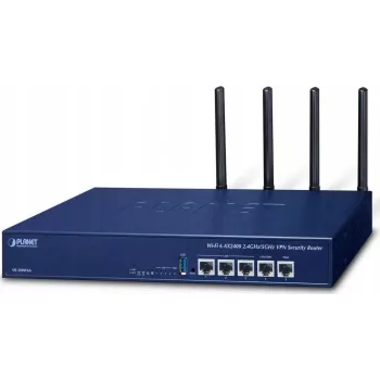 PLANET VR-300W6A Enterprise Wi-Fi 6 AX3000 Dual-Band Gigabit Router su VPN, VLAN, QoS, HA, AP valdikliu, 2x WAN SD-WAN, 3x LAN