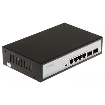 POE LANG TC-P3S06 Unmanaged PoE+ Switch, 4x 10/100Mbps RJ45 PoE+ (60W), 2x SFP Uplink, Desktop/Metal