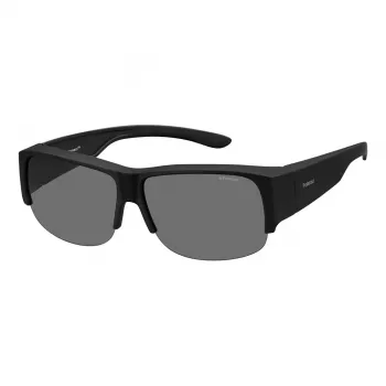 Polaroid Ancillaries PLD9007SDL5 Unisex Akiniai - Juodas Rėmelis, Pilki Poliarizuoti Lęšiai