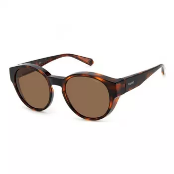 Polaroid Ancillaries PLD9017S086 Unisex Akiniai - Havana/Tortoise Rėmelis, Rudi Poliarizuoti Lęšiai