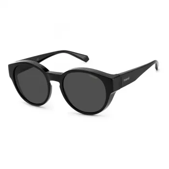 Polaroid Ancillaries PLD9017S08A Unisex Rectangular Sunglasses - Black Frame Grey Polarized Lens
