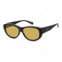 Polaroid Ancillaries PLD9020S71C Unisex Akiniai - Juodas Rėmelis, Pilki Poliarizuoti Lęšiai