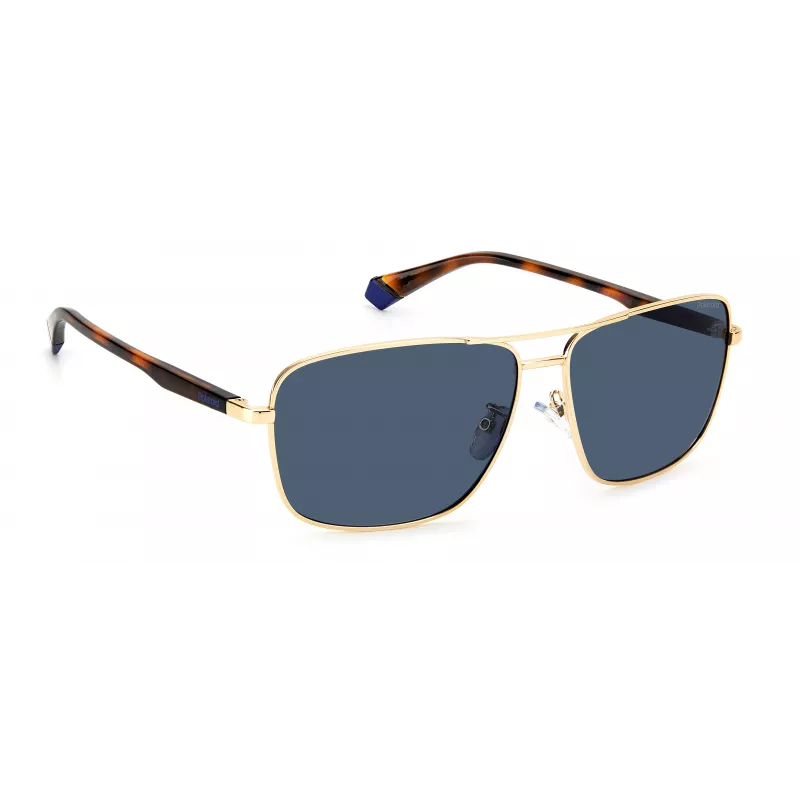 POLAROID PLD2119GSJ5GC Vyriški Aviator akiniai nuo saulės – Auksinis rėmelis, Žali poliarizuoti lęšiai