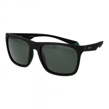POLAROID PLD2141S563OL Unisex akiniai - Havana rėmelis, žali poliarizuoti lęšiai, 57 mm