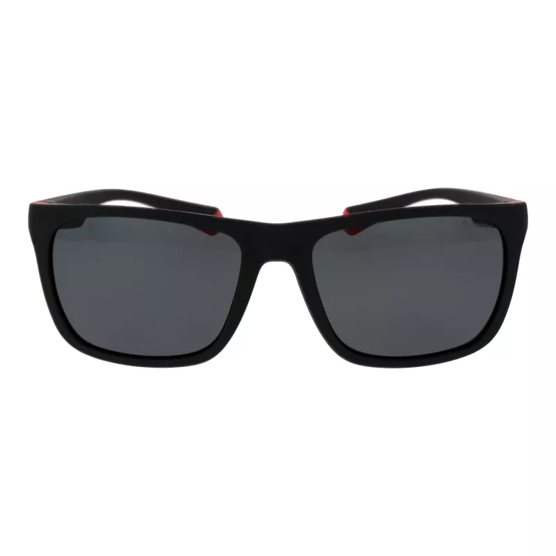 Polaroid PLD2141S56BLX Unisex Stačiakampiai Akiniai nuo Saulės - Mėlyni Lęšiai, Juodas Rėmelis, Poliarizuoti UV400