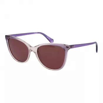 Polaroid PLD4179S55B3V Moteriški stačiakampiai akiniai nuo saulės - Havana acetato rėmelis, rudi poliarizuoti lęšiai