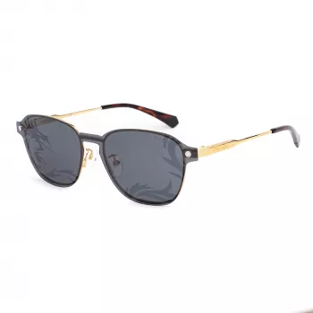 POLAROID PLD6119GCSJ5G Unisex Tiesioginiai Akiniai nuo Saulės - Havana Rėmelis, Pilki Poliarizuoti Lęšiai, 53mm