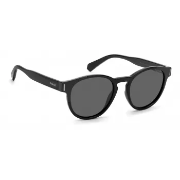 Polaroid PLD6175S807M9 Unisex Rectangular Sunglasses - Black Frame Grey Polarized Lens 51mm