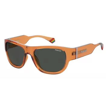 Polaroid PLD6197SMCL7Q Unisex Rectangular Sunglasses - Havana/Brown - Polarized UV400
