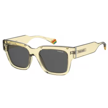 POLAROID PLD6198SXMC40 Unisex Rectangular Sunglasses - Havana/Brown - 52/18/140 mm