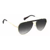 Polaroid PLD6200SXRHLG Unisex Rectangular Sunglasses - Black Frame Grey Polarized Lens 61mm