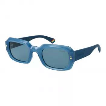 Polaroid PLD6239SX51MV Unisex Stačiakampiai Akiniai nuo Saulės – Juodas Rėmelis, Pilki Lęšiai, 51 mm