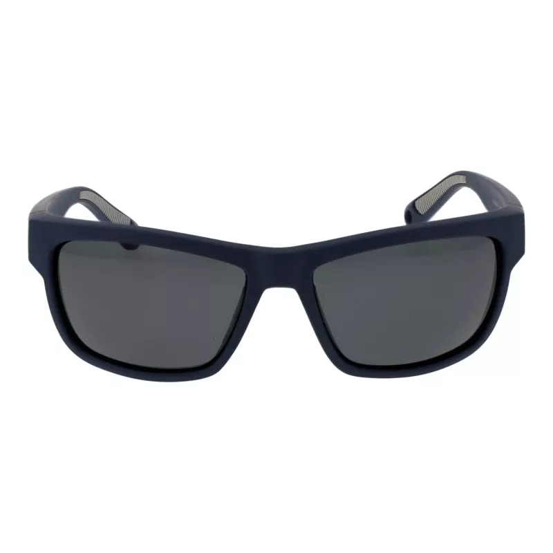 Polaroid PLD7031S59FLL Vyriški stačiakampiai akiniai nuo saulės – Matinis juodas rėmelis, pilki poliarizuoti lęšiai, 59 mm