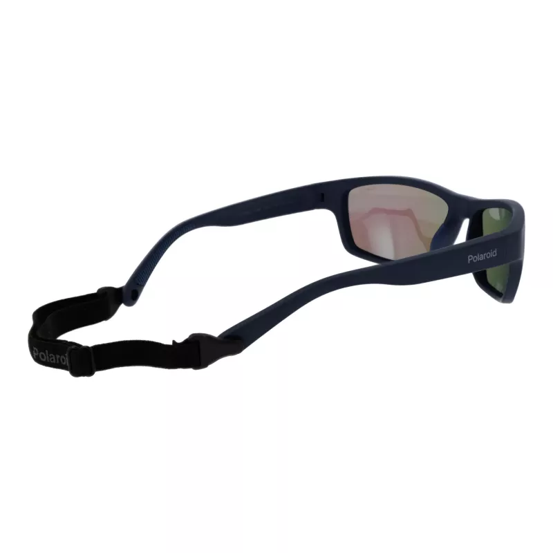 Polaroid PLD7037S60PJP Unisex stačiakampiai akiniai nuo saulės – juodas rėmelis, pilki lęšiai 60mm
